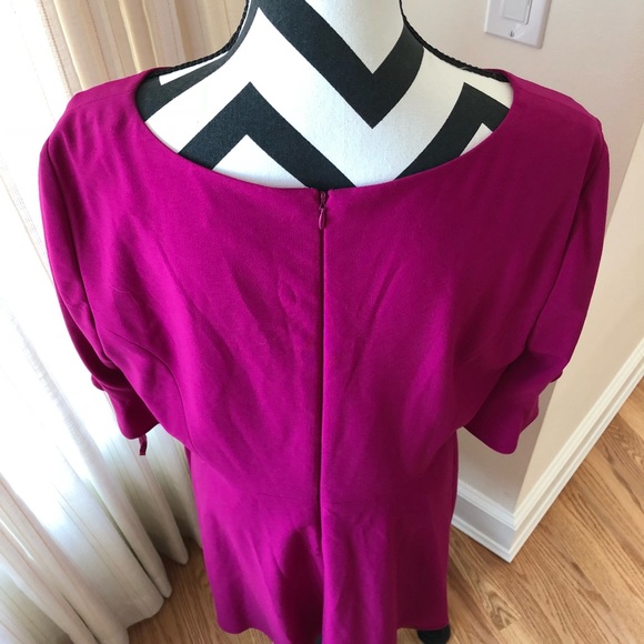 Magenta Tahari Bell Sleeve Bi Stretch Dress - Picture 6 of 8